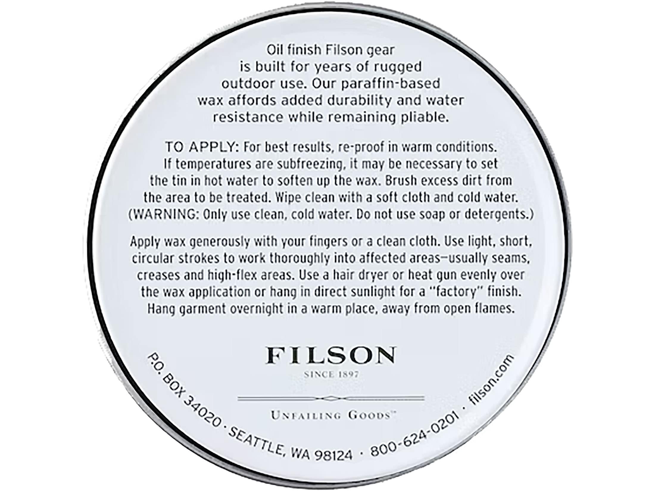 Filson Oil Finish Wax 1 Fl. Oz.
